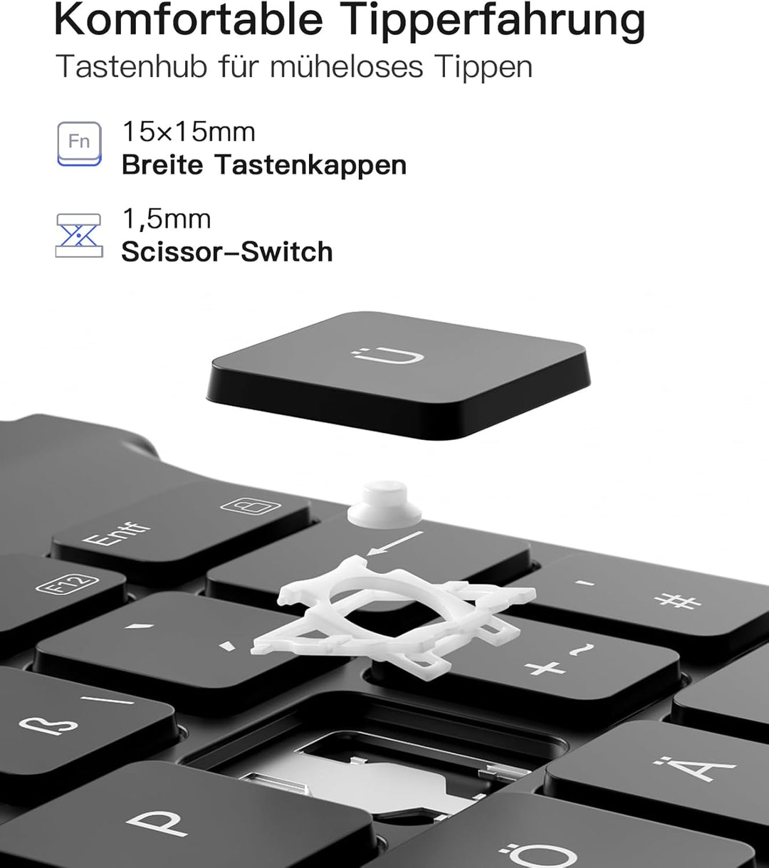 Inateck Hülle Tastatur für Samsung Tablet A9 Plus, Tablet mit Tastatur für Galaxy Tab A9+ 11 Zoll 20