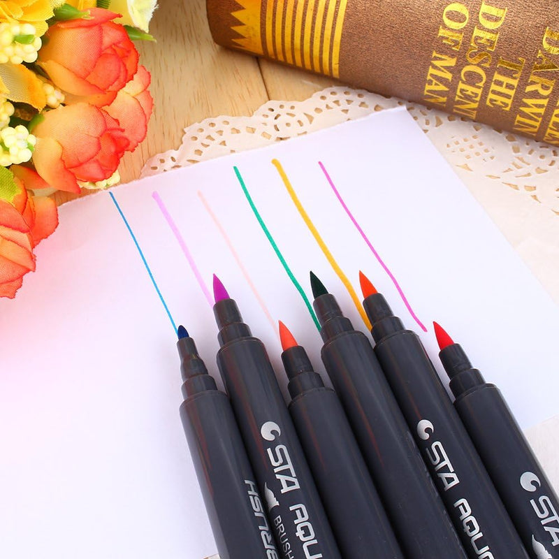 48 Farben Dual Tip Brush Pens Marker Pens für Aquarell Karte machen Graffiti Art Sketch DIY