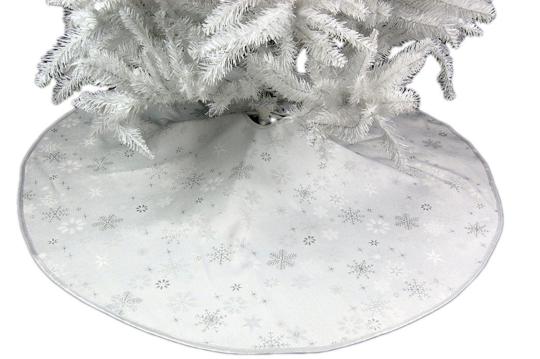 Hossner Baumdecke Weihnachten Sterne Silber Christbaumdecke Wende - Weihnachtsbaumdecke Baumschürze