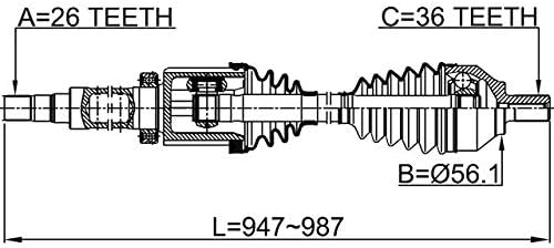 FEBEST Antriebswelle/Achswelle Vorne Rechts passend für VOLVO 740 Xc90 I Xc70 II V40