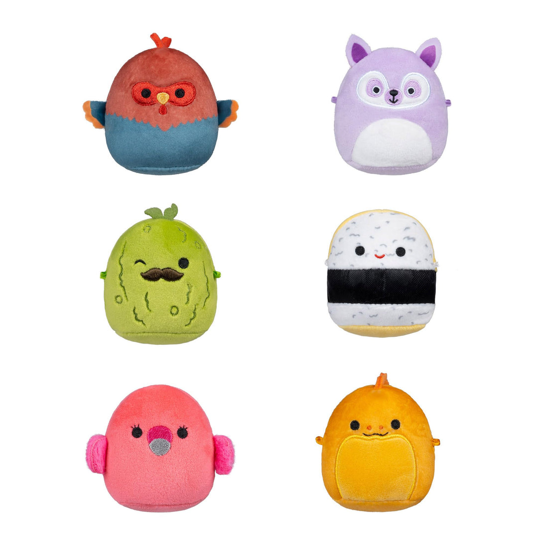 Squishmallows Micromallows SQMM0069-6er-Pack, superweiche Mini, 6.5 cm Plüschfiguren Charles, Onel,