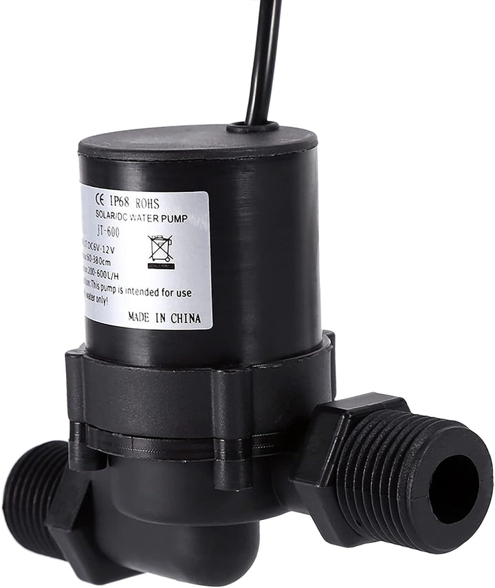 Dioche Wasser umwälzpumpe, 12V Warmwasserpumpe Solarumwälzung 600L/H Solarwasserumwälzpumpe Bürstenl