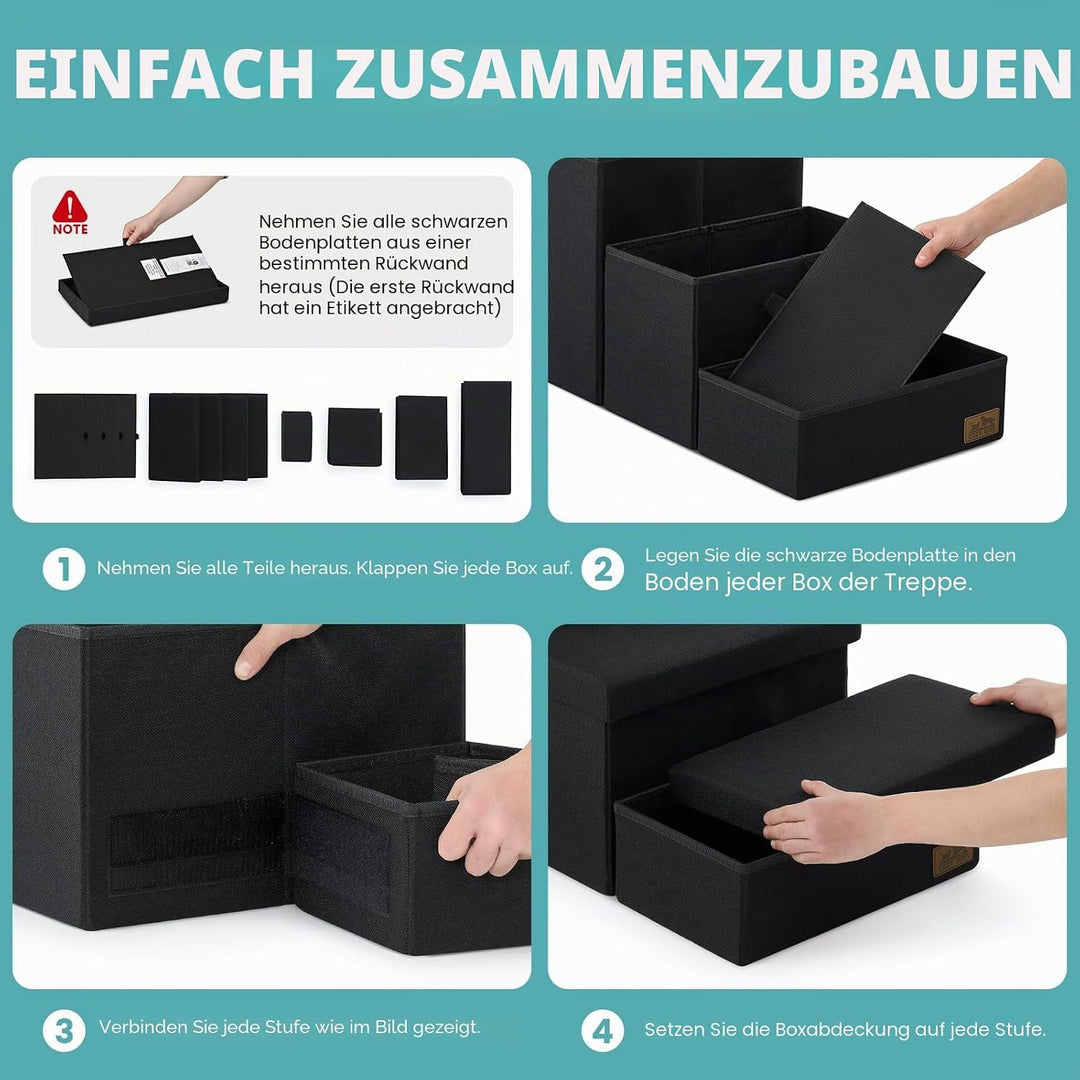 Hundetreppe für Kleine Hunde mit Stauraum, Breite Haustiertreppe Faltbare für Bett und Couch, Hunder