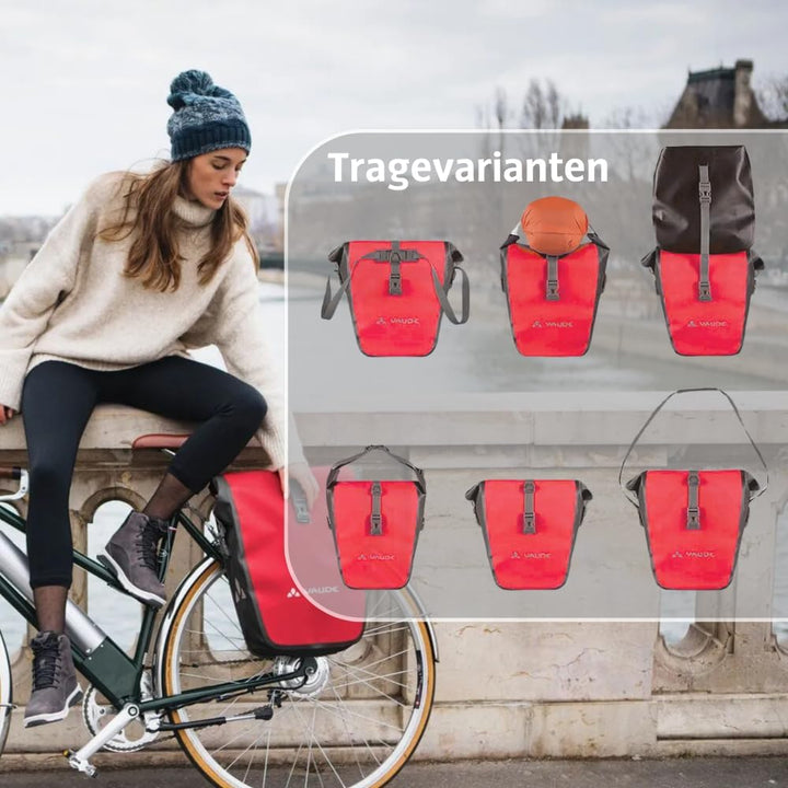 VAUDE Fahrradtaschen für Gepäckträger Aqua Back 2x24L, 2 x Hinterradtaschen wasserdicht, Fahrrad Gep