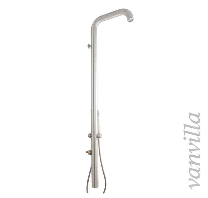 vanvilla Pooldusche Edelstahl PALO mit Handbrause Gartendusche Aussendusche Wandmontage Kaltwasser,