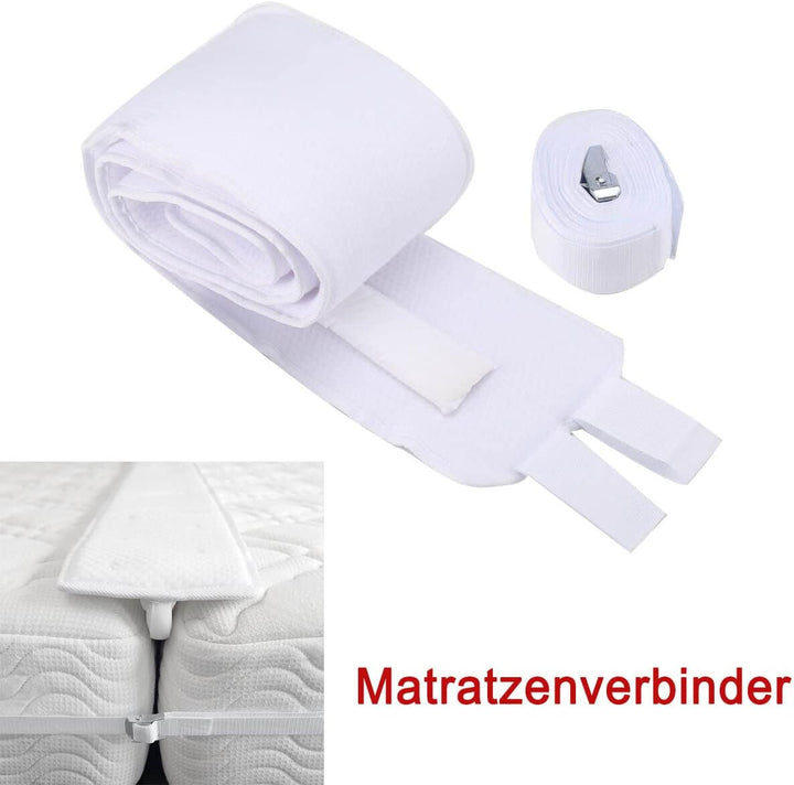 QAVODB Liebesbrücke für Matratzen mit Spanngurt 180x20cm Matratzenverbinder und 5cm Metallschnalle f