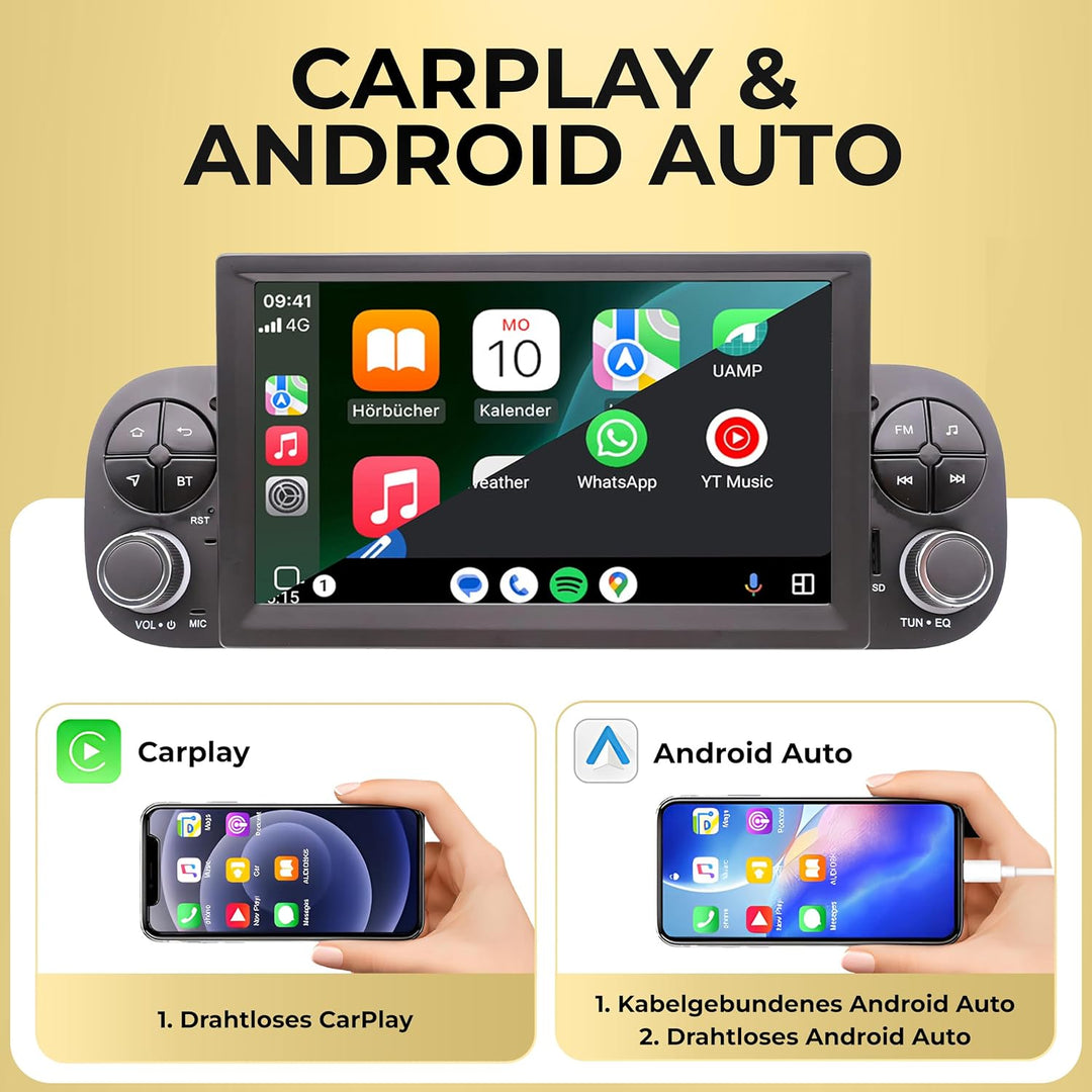 M.I.C. AFIP7-L2 Android 14 Autoradio mit Navigation: MediaTek MT6765V, 4GB+64GB, 7 Zoll QLED Display