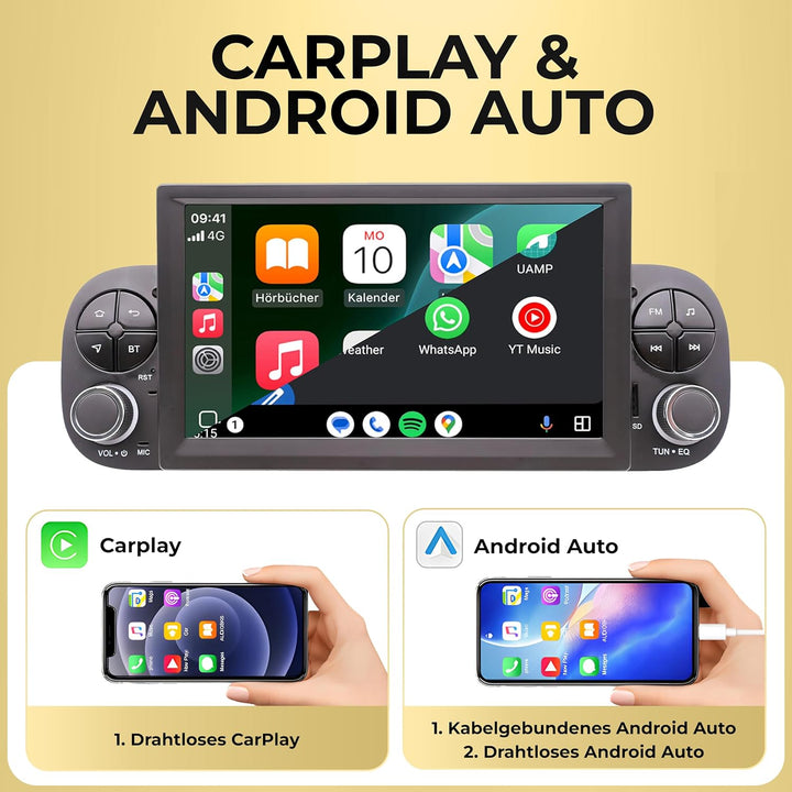 M.I.C. AFIP7-L2 Android 14 Autoradio mit Navigation: MediaTek MT6765V, 4GB+64GB, 7 Zoll QLED Display