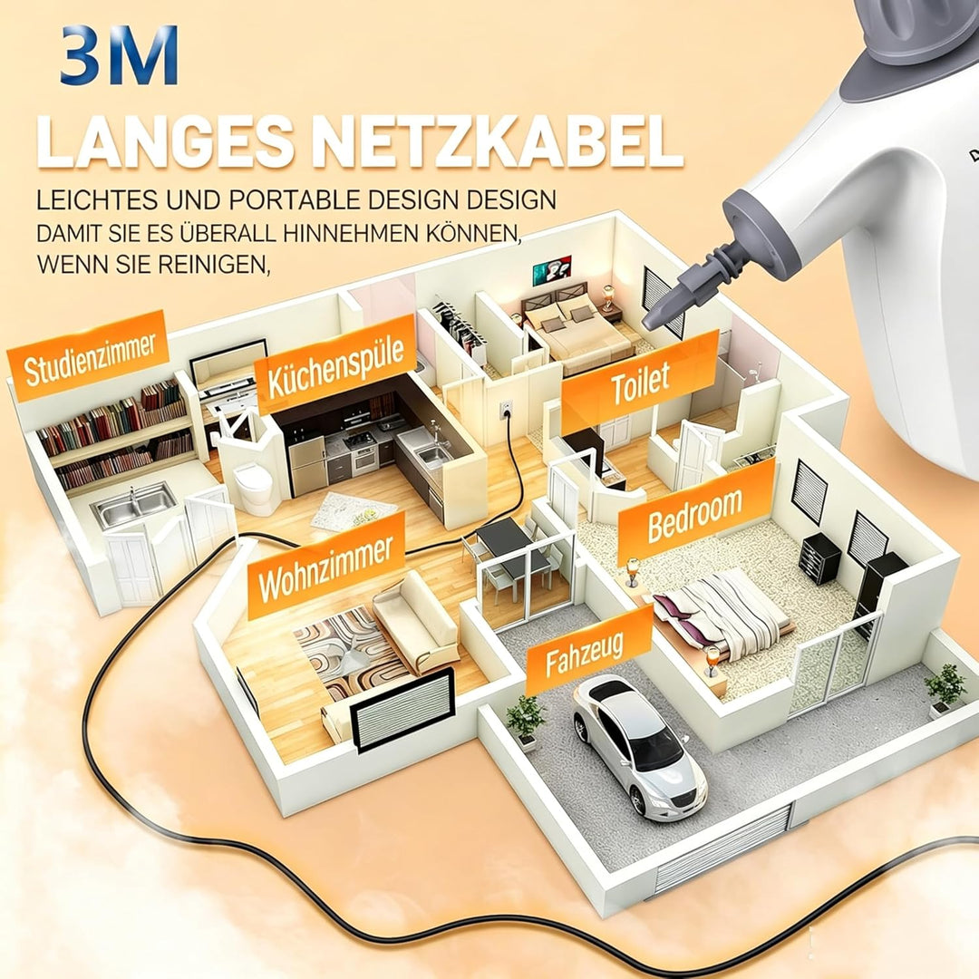 Dampfreiniger Handgerät, 110℃ Steam Cleaner zur effizienten Reinigung, vielseitiger Dampfreiniger fü
