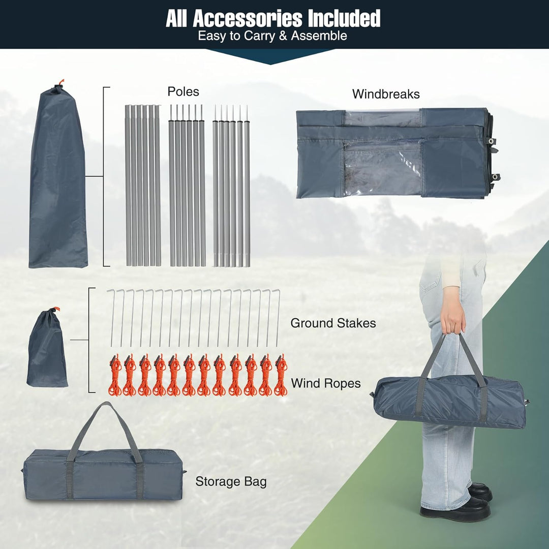 REDCAMP Windschutz für Camping, Heavy Duty Camping Sichtschutz Outdoor Caravan Privacy Shield mit To