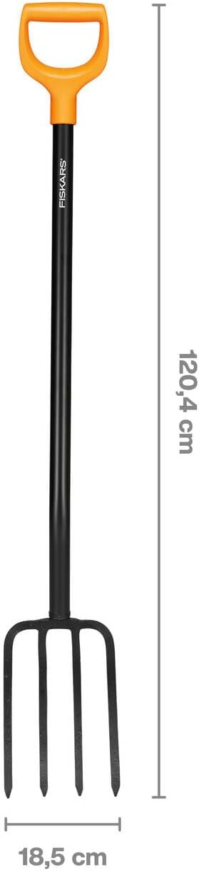 Fiskars Spatengabel für Harte, steinige Böden, Mit 4 Zinken, Länge 120 cm | Hochwertige Stahl-Zinken
