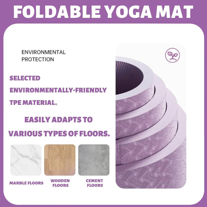 Faltbare Yogamatte Reise Leicht 183 x61x0.4 cm Reiseyogamatte Leicht Faltbar Tragbare Yoga Matte Rut