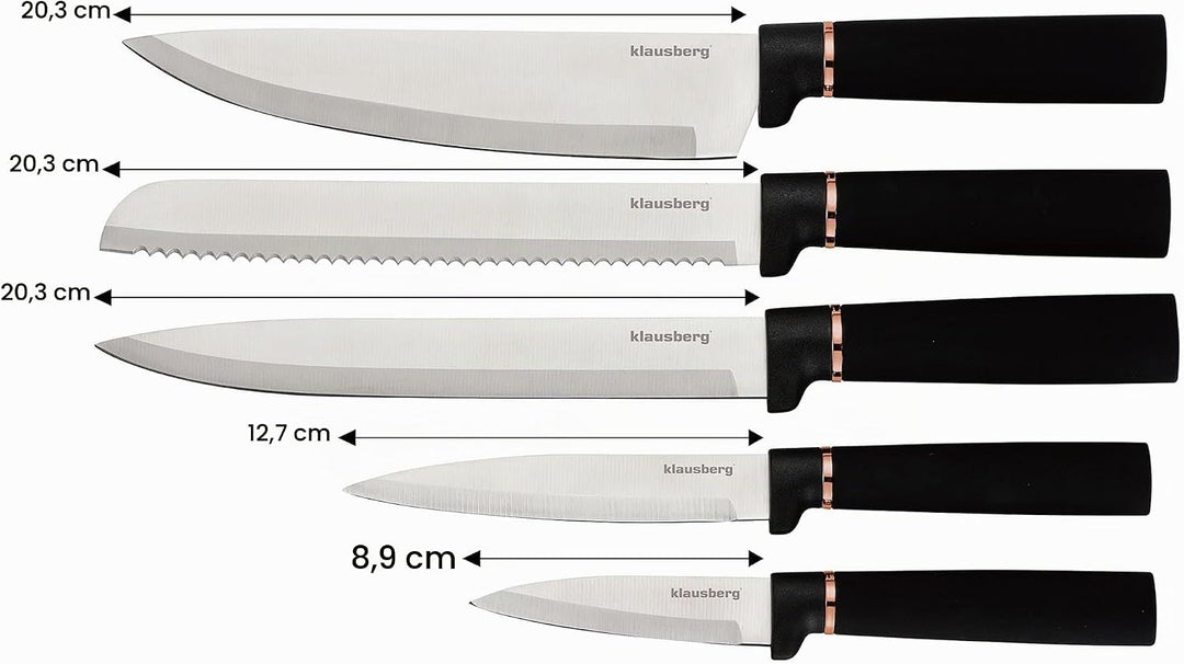 12-teilig Küchenmesser-Set Kochmesser Set Messerset im Block mit Küchenutensilien und Schneidebrett