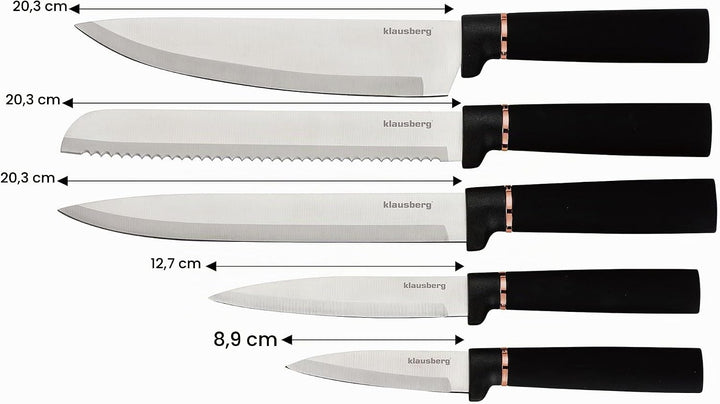12-teilig Küchenmesser-Set Kochmesser Set Messerset im Block mit Küchenutensilien und Schneidebrett