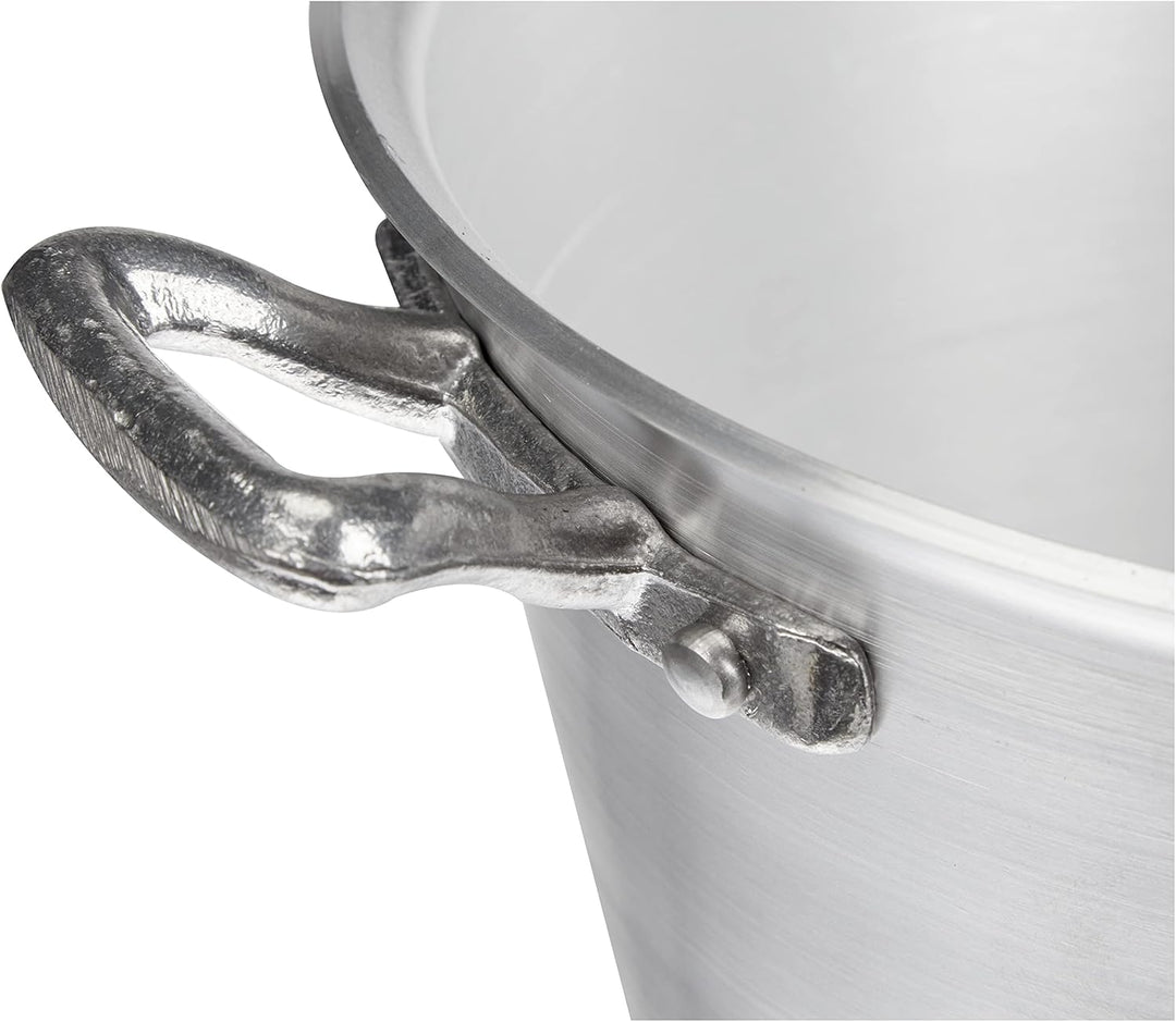 Pentole Agnelli Kessel für Polenta, aus Aluminium, mit Griff und Griff aus Edelstahl, Silber 20 cm S