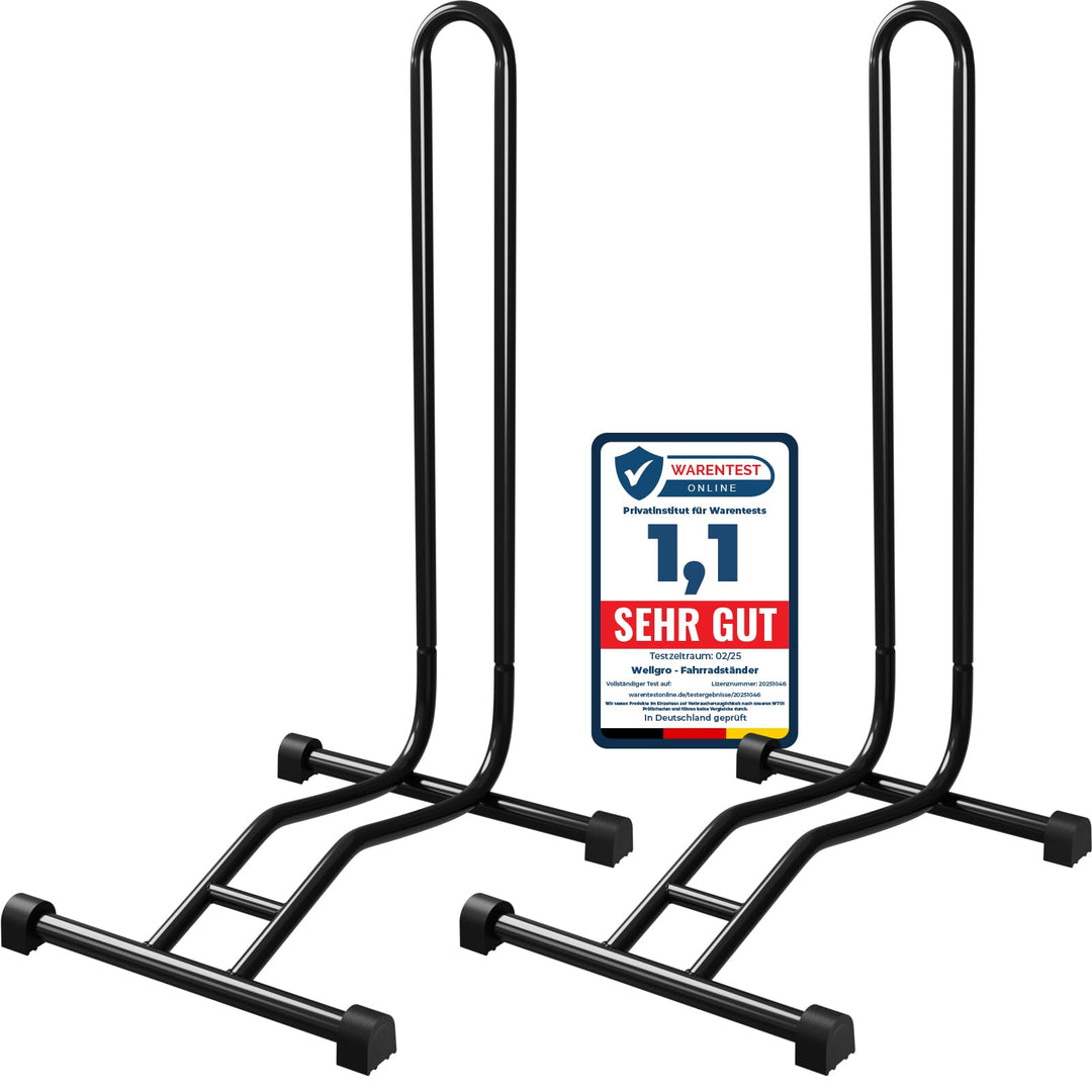2 x WELLGRO® Fahrradständer - Stahl, sicherer Stand - Farbe
