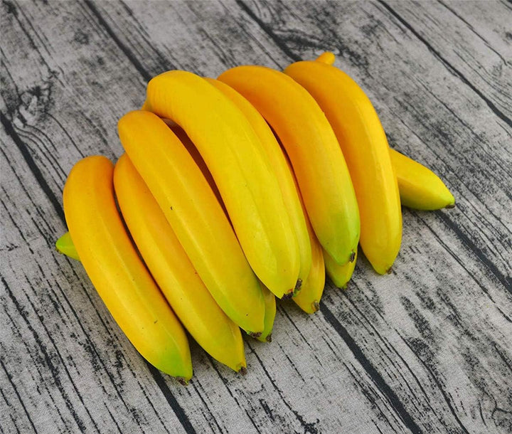 Ulalaza 6Pcs Fake Banana Artificial Fruits Modell Lebensechte Simulation Gelbe Bananen für Dekoratio
