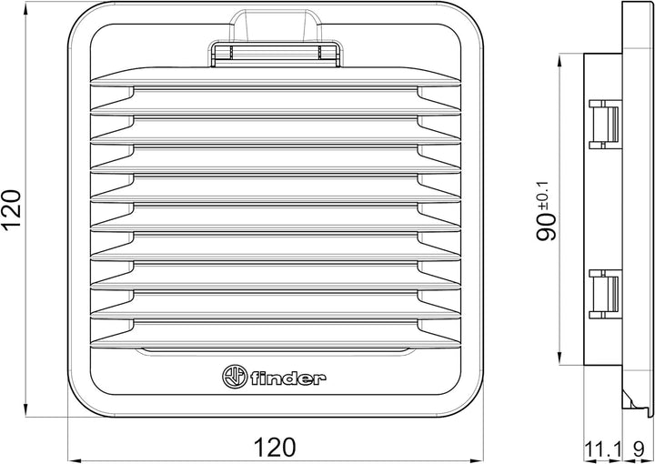Finder 7F.20.8.230.1020 Schaltschrank-Luefter 17W (B x H x T) 120 x 120 x 54.4mm 1St.