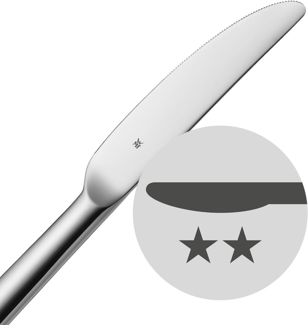 WMF Nuova Steakmesser Set 6-teilig, 23 cm, Pizzamesser, Cromargan Edelstahl poliert, spülmaschinenge