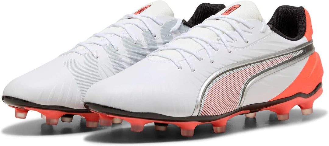 PUMA Damen King Ultimate Fg/Ag WN's Leichtathletik-Schuh 41 EU Puma White Puma Silver Glowing Red, 4