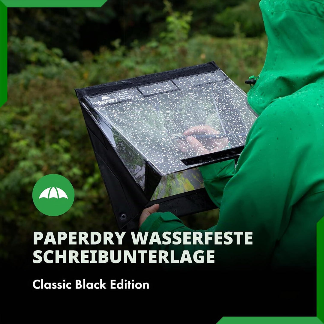 Paperdry Schwarzes Wasserfestes Klemmbrett A4 Hochformat- hochwertiges PVC, 18 Monate Garantie - Kle