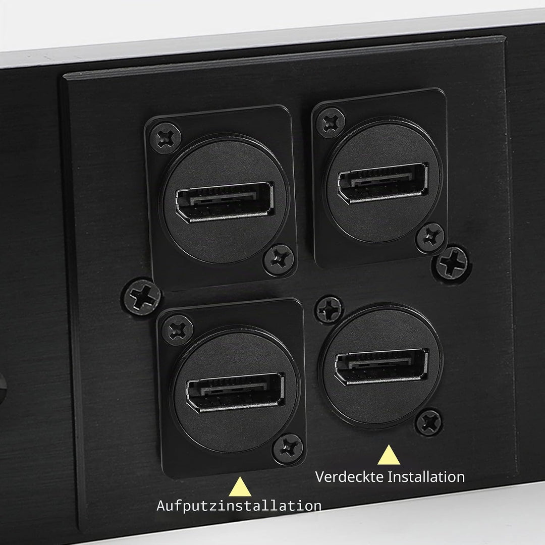 QIANRENON DP1.4 Panel Montage Adapter Anschluss 8K@60HZ Displayport DP Buchse auf Buchse Panel Gerad
