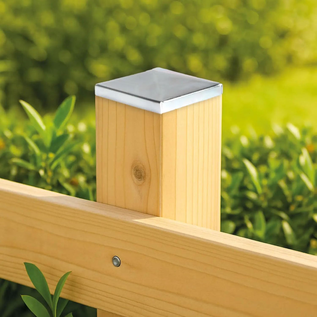 ATTAS Pfostenkappen 12x12 cm (5 Stück) – Verzinkt – Abdeckkappen aus Metall für Holzpfosten &amp; Metall