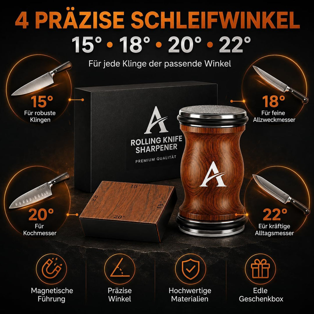 Pro Messerschärfer Bester, Mehrere Blickwinkel Magnetischer Rollschleifer Set - Messerschleifer mit
