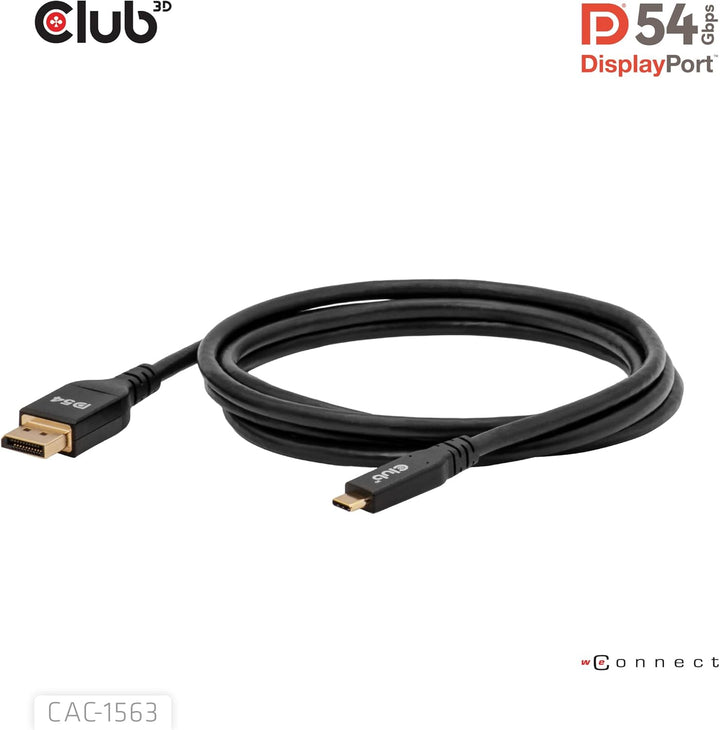 Club3D CAC-1563 USB-C® auf DisplayPort™ 2.1 DP54 Bidirektionales Kabel 8K120Hz 2m