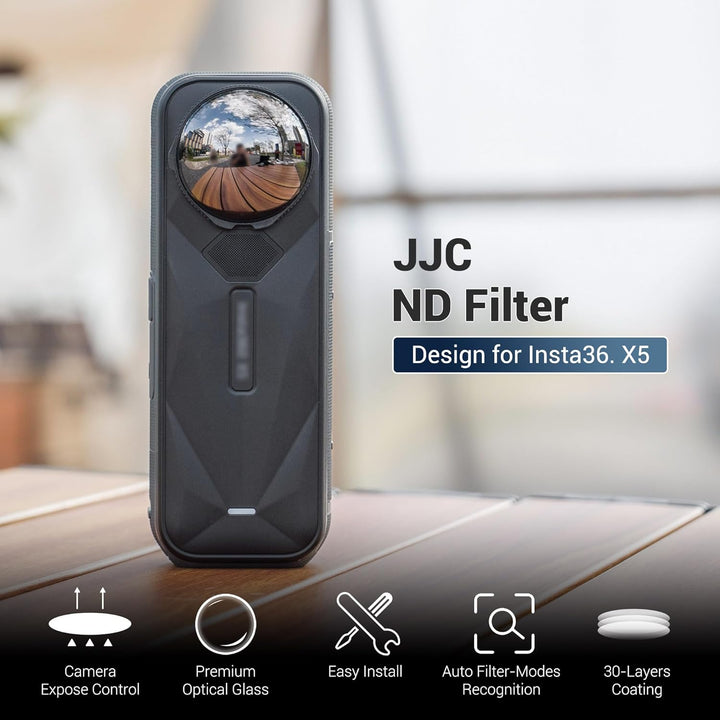 JJC ND Filter für Insta360 X5,Neutraldichtefilter ND 16 Filter für Insta 360 X5 Objektiv,ND16 Graufi
