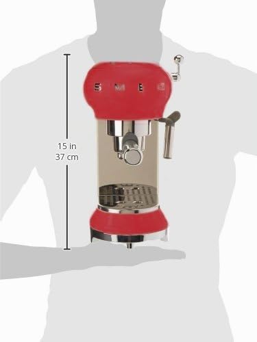Smeg, ECF01RDEU Manual Espresso -Maschine, Cappuccino -System, Thermoblock, grosse Tassengehäuse und