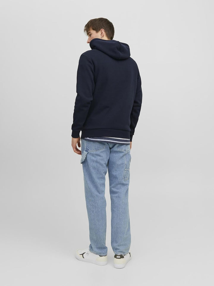 JACK & JONES Male Kapuzenpullover Einfarbig Kapuzenpullover XS Navy Blazer, XS Navy Blazer