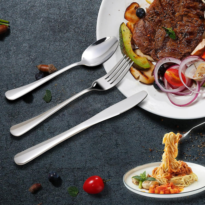 KitchenBoss Besteck Set 6 Personen: Besteckset 30 Teilig, Cutlery Set, Edelstahl Besteck, Essbesteck