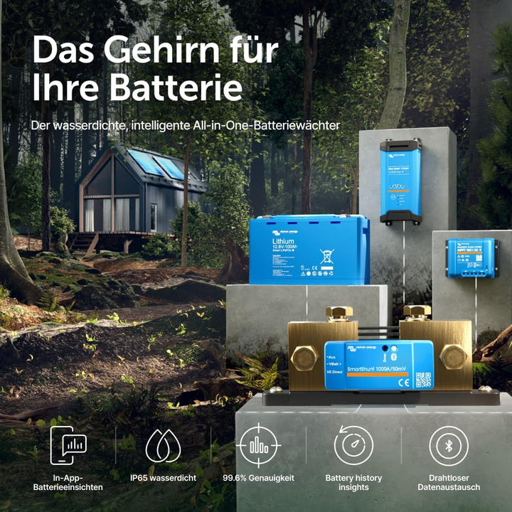 Victron Energy SmartShunt IP65 1000 Ampere Batteriewächter (Bluetooth), 1000 Amp