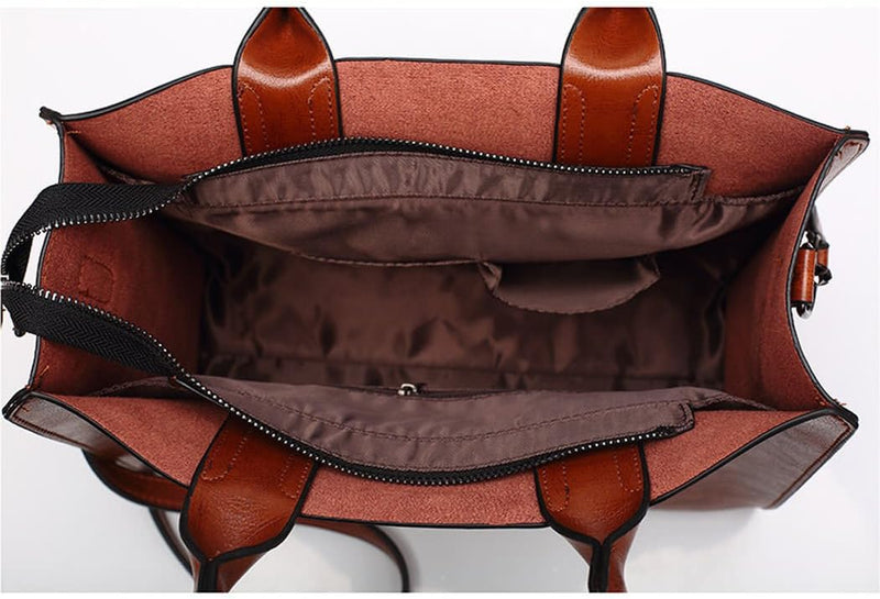 DEERWORD Damen Henkeltaschen Damenhandtaschen Frau Handtaschen Klein PU-Leder Tote Schultertaschen B