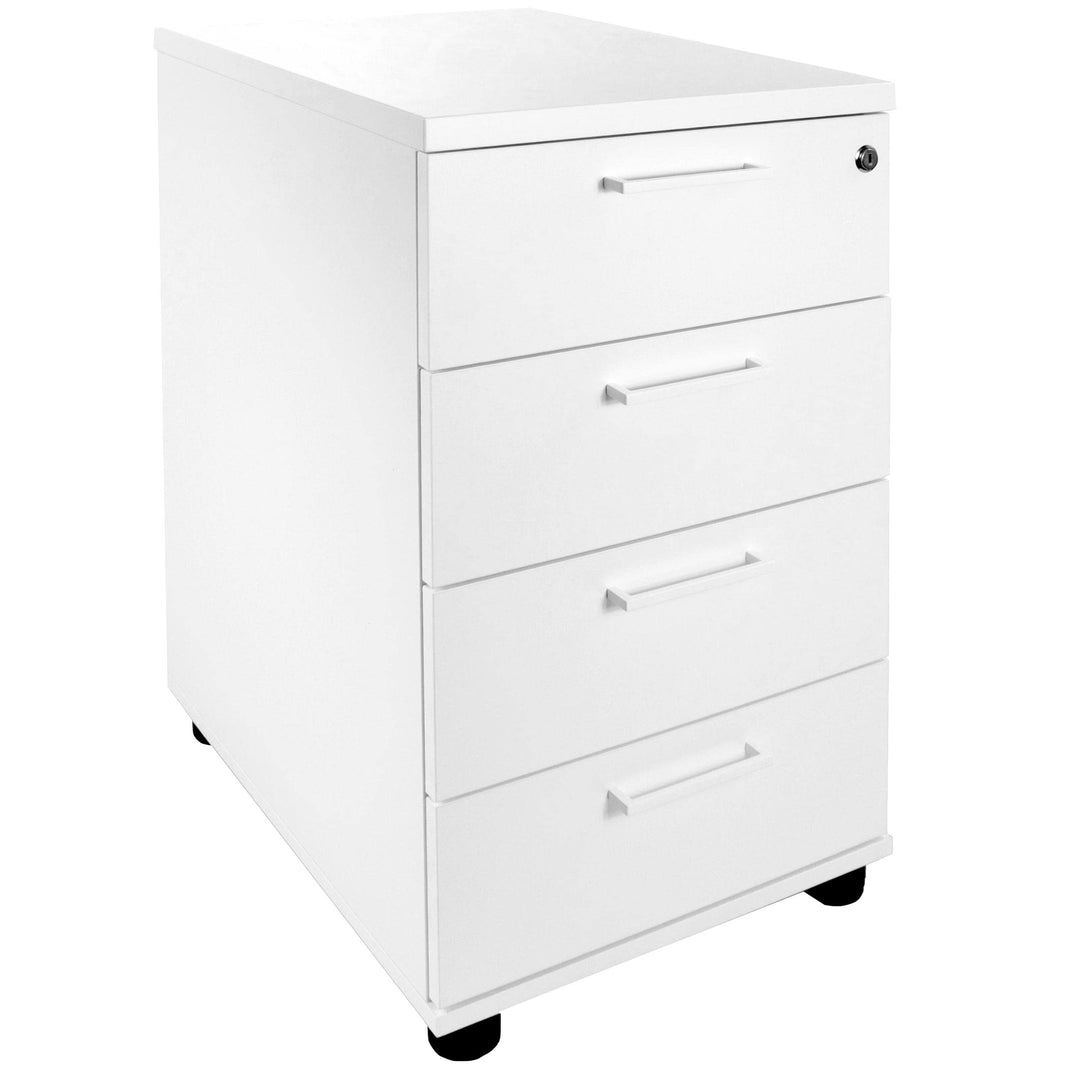 Optima Standcontainer in Weiss Rollschrank Büro Container Schubladen-Schrank