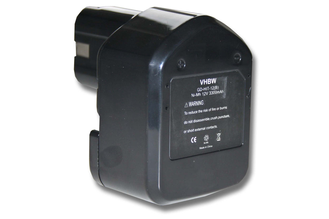 vhbw 1x Akku kompatibel mit Hitachi WR12DM2, WR 12DM2, WR12DMR, WR 12DMR Elektrowerkzeug (3300 mAh,