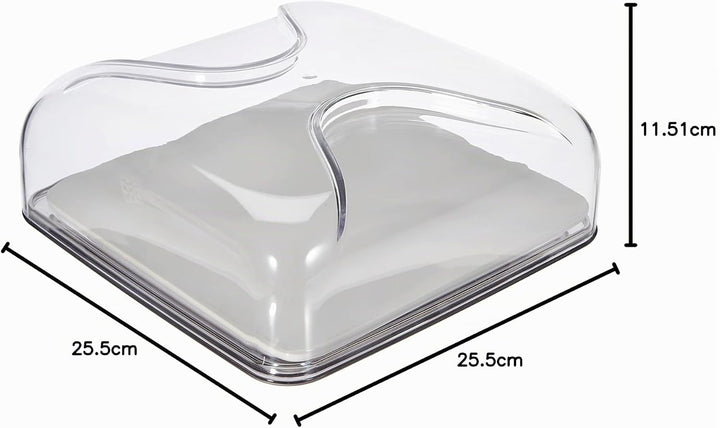 Guzzini - Gocce, Quadratische Käseglocke - Himmelgrau, 25,5 x 25,5 x h11,5 cm - 27000092 25,5 x 25,5