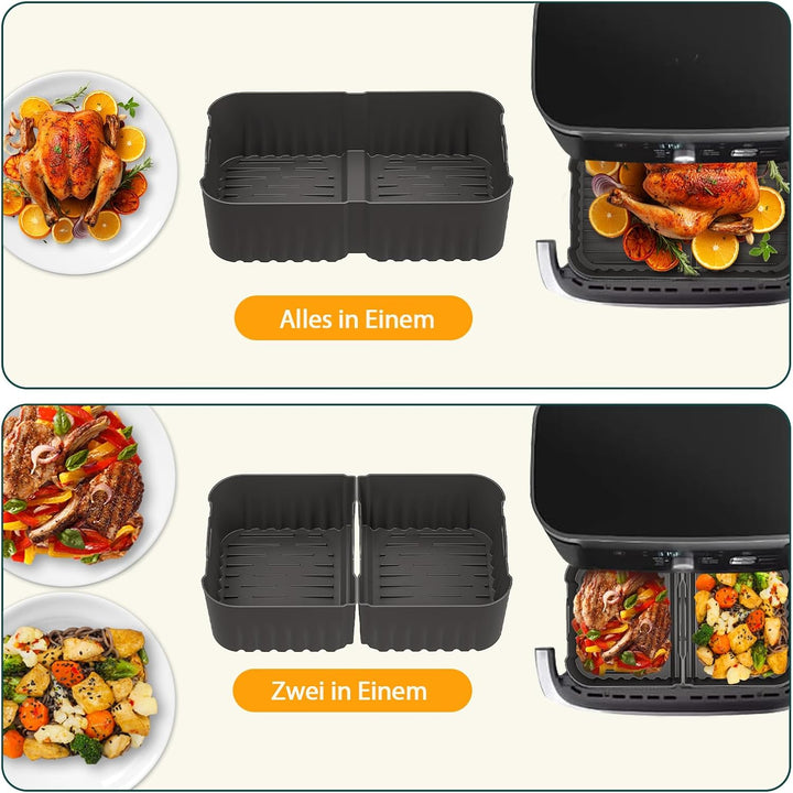Heissluftfritteuse Zubehör für Ninja 10,4L AF500EU, Airfryer Silikonform für Ninja Foodi Flexdrawer