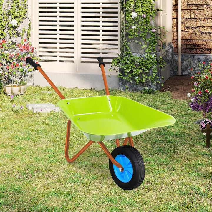 Schubkarrenset für Kinder, Gartenschubkarre en Metal, Kinder Gartengeräte, Gartenwerkzeug Kinder zum