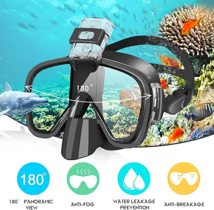 Trockene Schnorchel Set Schnorcheln Scuba Tauchen Brille gehärtetes Glas Schwimmen Tauchen Scuba Gog