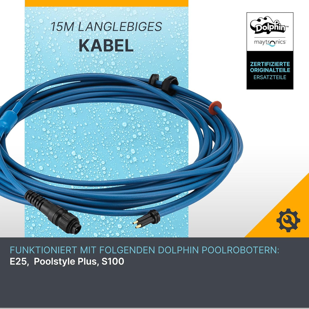 Dolphin Original-Ersatzteil – langlebiges 15 m langes blaues Kabel für agile Roboterbewegung – Teile