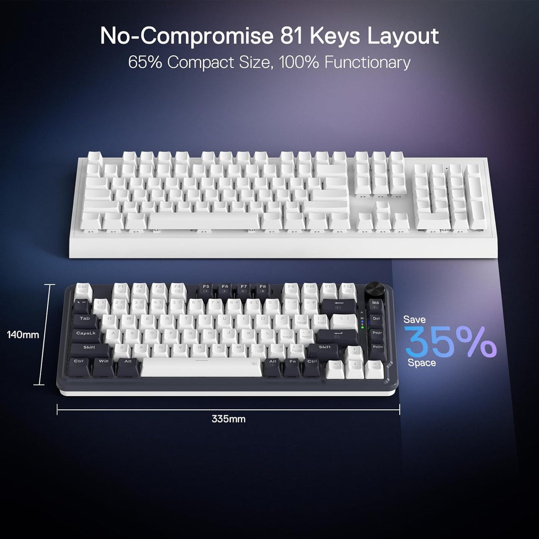 Redragon K673 PRO 75% Wireless Gasket RGB Gaming Tastatur, 3-Modus 81 Tasten Kompaktes Mechanische T