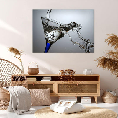 ARTTOR Bilder auf Leinwand 100x70cm Leinwandbild Funkeln trinken glas Gross Wanddeko Bild Schlafzimm