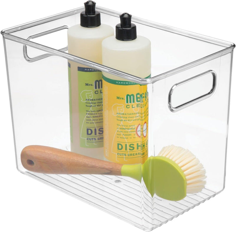 mDesign 4er-Set Aufbewahrungsbox mit Griffen – hohe Kühlschrankbox zur Lebensmittelaufbewahrung – Ab