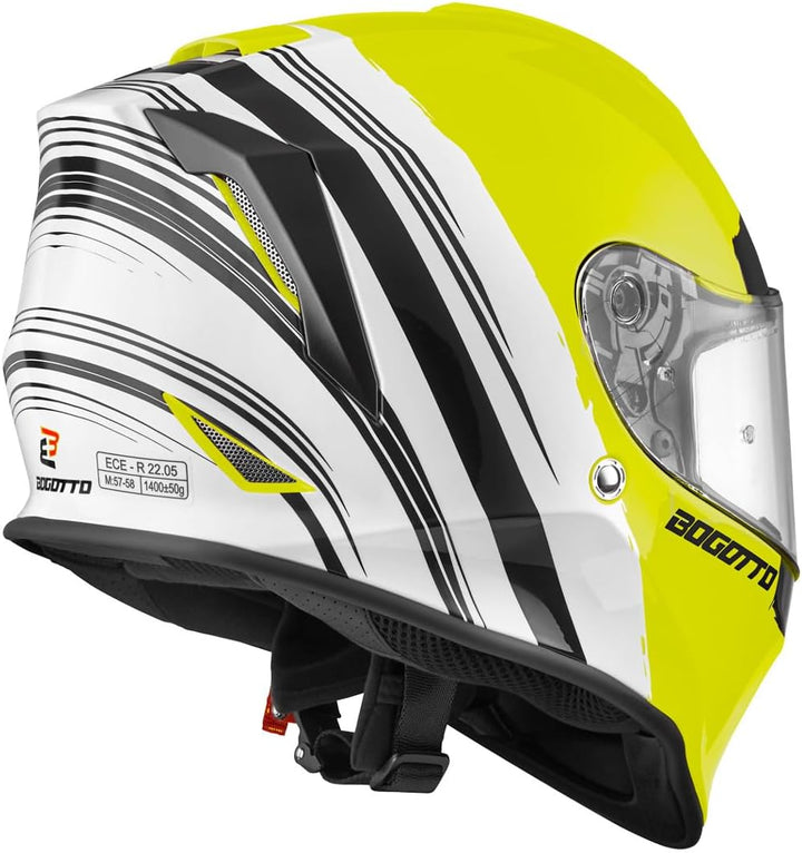 Bogotto V151 Wild-Ride Helm XL gelb/schwarz/weiss, XL gelb/schwarz/weiss