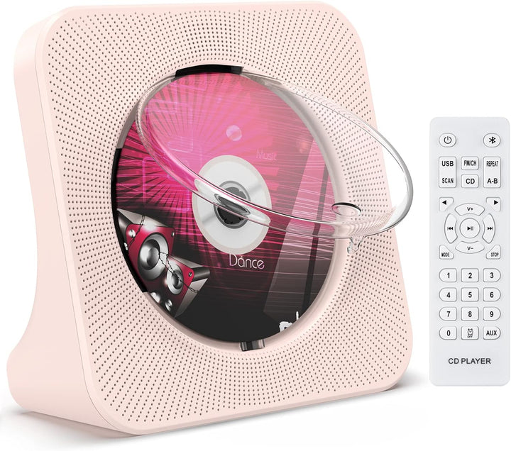 KOVCDVI CD Player mit Lautsprecher CD Player Bluetooth 5.0 CD-Player Desktop mit Fernbedienung Staub