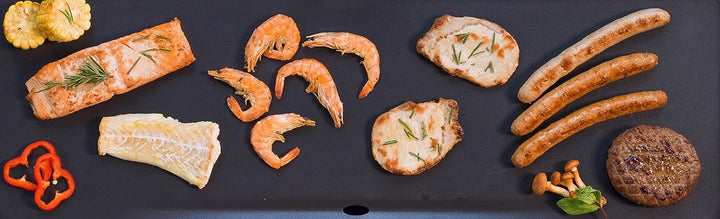 Bestron elektrischer Tischgrill, XL Plancha-/Teppanyaki-Grillplatte mit Antihaftbeschichtung, Grills