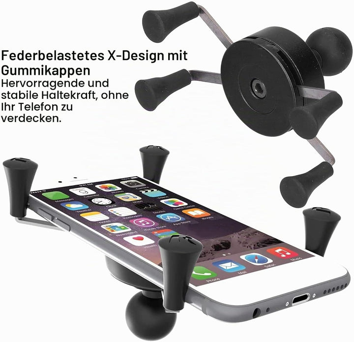 Yctze Motorrad Handyhalter, Handyhalter Kunststoff Metall X-Grip Lenkerhalterung Modifikation Univer