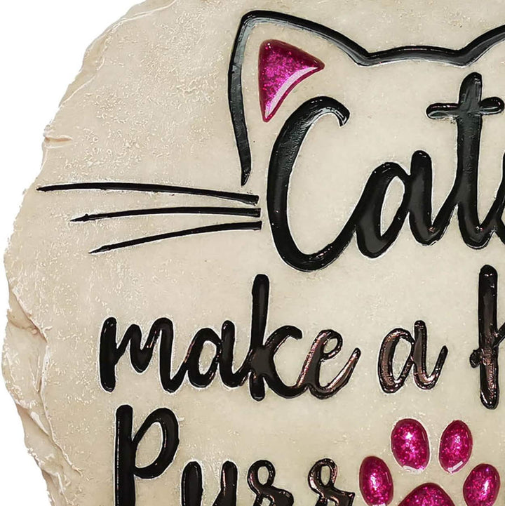Spoontiques - Gartendekoration – Katzen Machen EIN Zuhause Perfekter Trittstein – dekorativer Stein